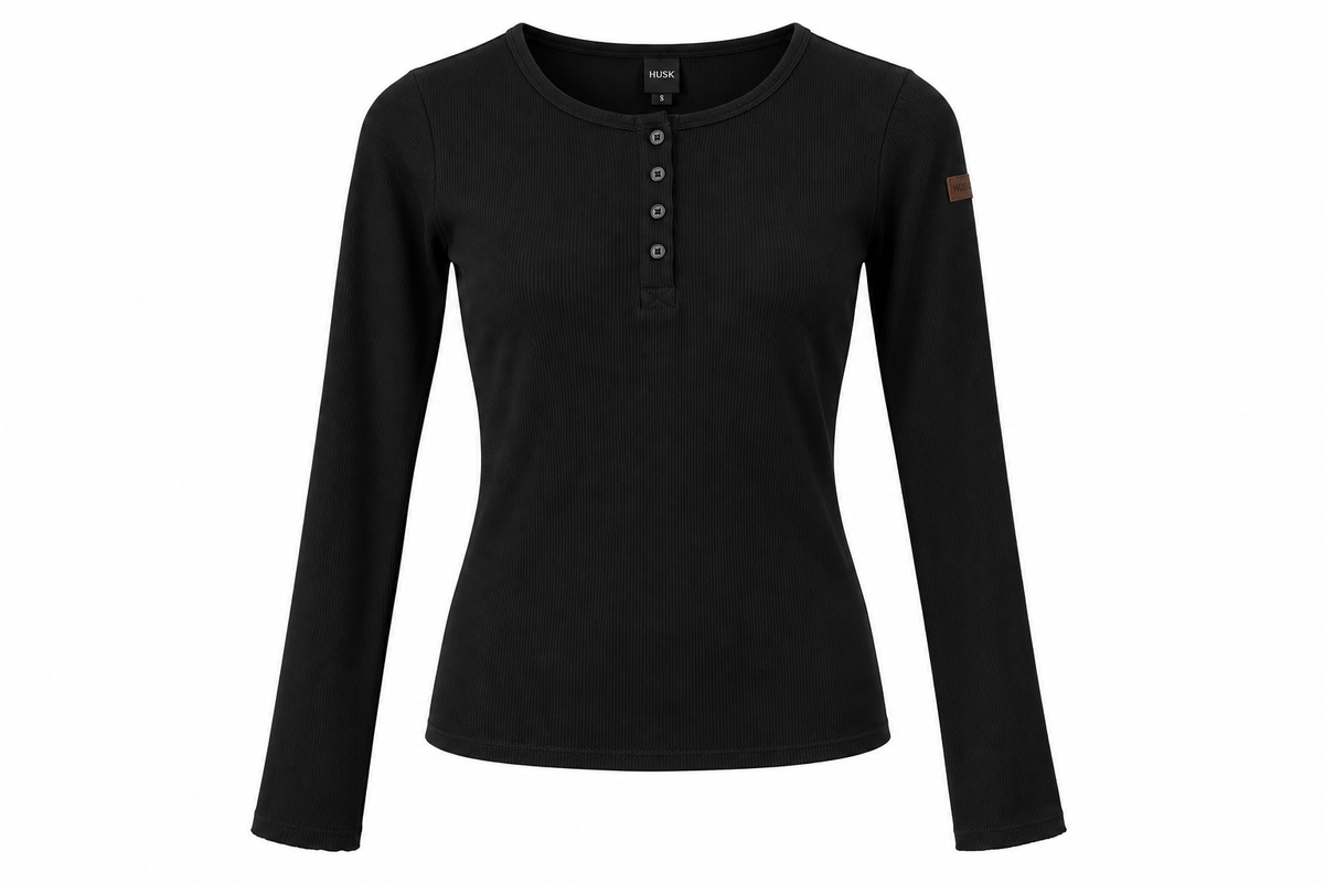 HUSK Brendon Henley | Women's Soft Ribbed Long Sleeved Top
